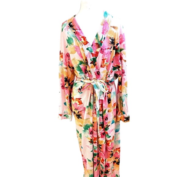 Soft Surroundings Other - Soft Surroundings Floral Blanca Watercolor Knit Robe Womens Medium Quiet luxury
